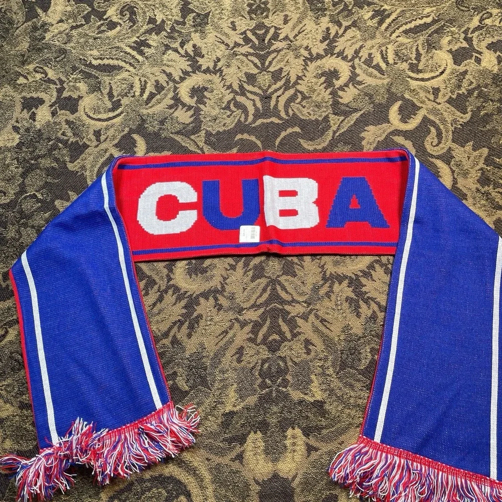 Cuba Soccer Football Scarf Licensed New Red Blue Double Sided New